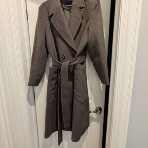 Belted Wool Blend Longline Coat
